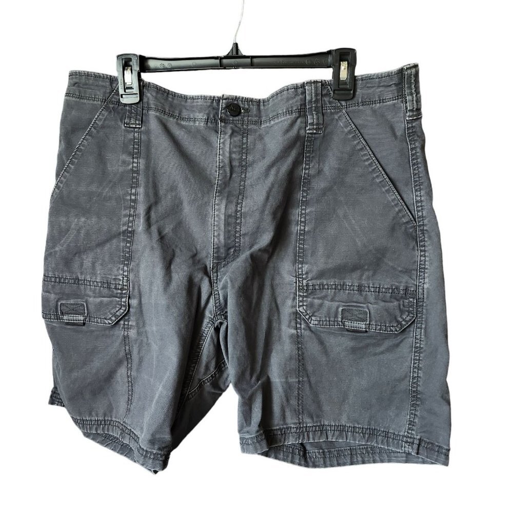 REI Cargo Shorts Mens Size 38 Gray Canvas‎ 8" Inseam Hiking Utility